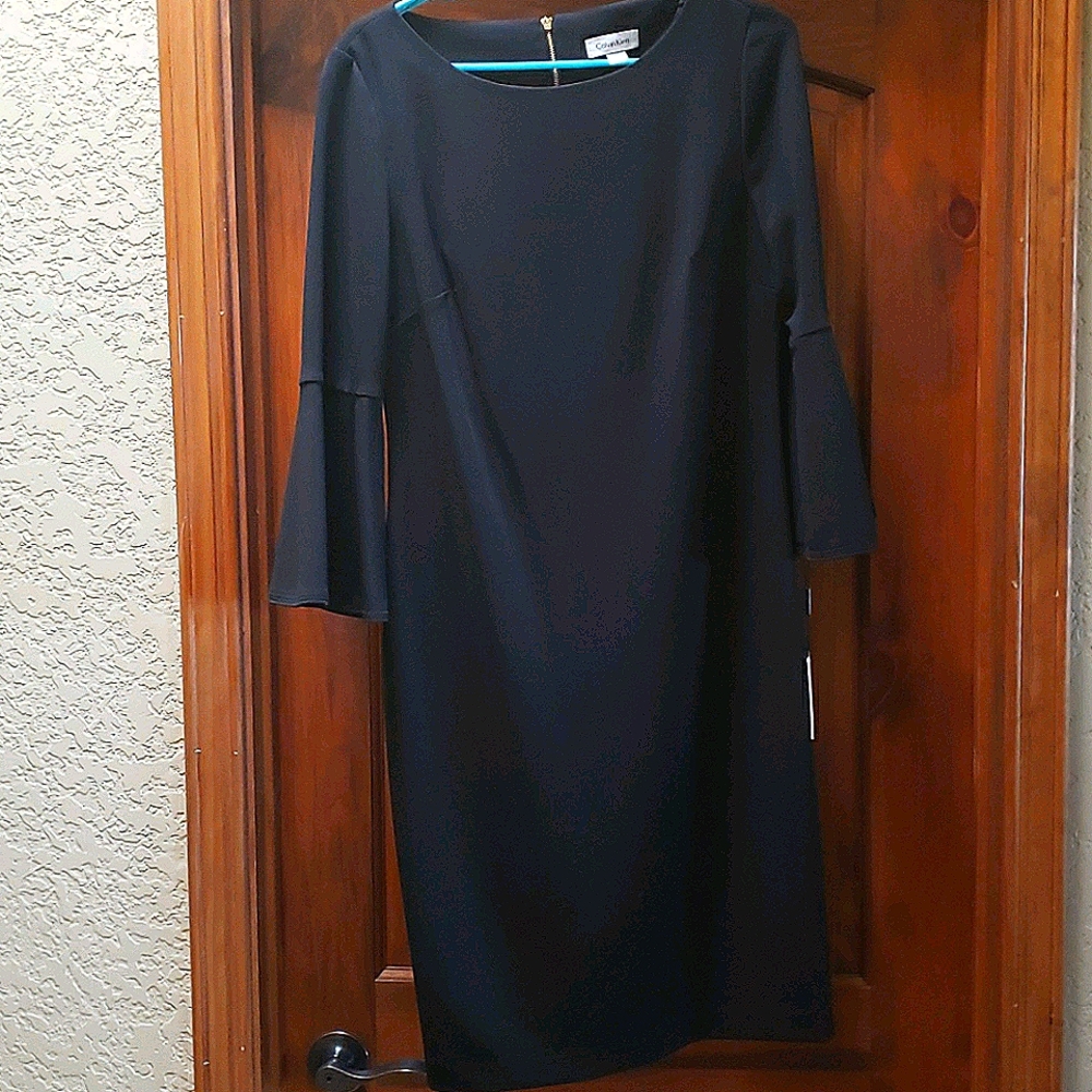 Calvin Klein Black Bell Sleeve Dress
